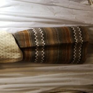VINTAGE Traditional Style Brown and Tan Woolen Maxi Skirt